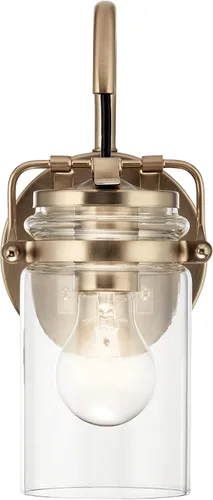 Miniatura 4 de Lámpara de pared Brinley de Kichler, para 1 foco y con pantalla de vidrio transparente, 45576NI, 100watts, 120 volts cepillado níquel