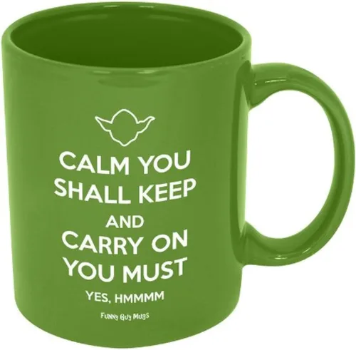Funny Guy Mugs Calm You Shall Keep And Carry On You Must - Taza de café de cerámica de 11 onzas, taza de café divertida ideal para mujeres y