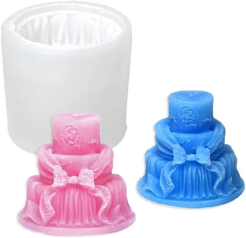 Tone Fun Moldes de silicona con forma de pastel de arco para hacer velas, resina, velas de aromaterapia, jabón de cera hecho a mano, decoración del