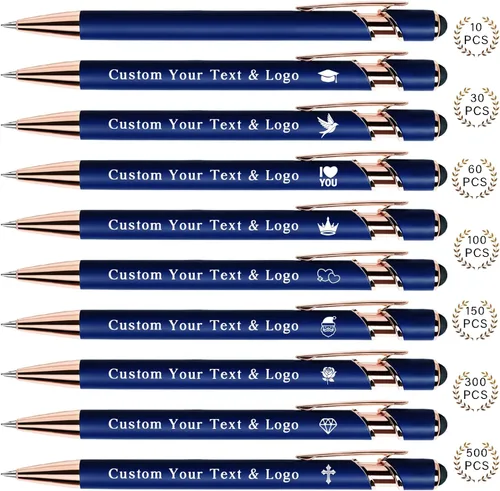 Miniatura 11 de Bolígrafos personalizados a granel, bolígrafos personalizados con nombre/logotipo en ambos lados, regalo de tinta negra, bolígrafo grabado con lápiz