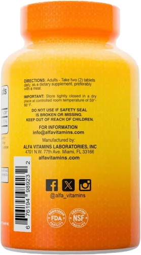 Miniatura 3 de ALFA VITAMINS Vitamina C masticables contiene 1000 mg - Tabletas fáciles de masticar - Super antioxidante - Refuerzo inmunológico - 60 tabletas