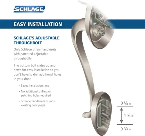 Miniatura 2 de Schlage FE365PLY619FLALH SCHLAGE FE365-PLY-FLA-LH - Manija electrónica Plymouth para zurdos con palanca Flair