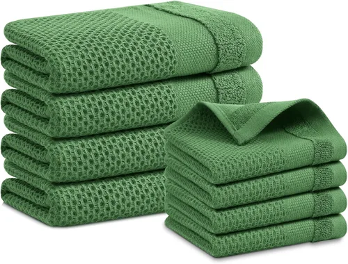 Miniatura 32 de Homaxy Paños de cocina 100% algodón, paquete de 8 – 12 x 12 pulgadas, tejido de gofre, muy suaves y absorbentes, paños de cocina de secado rápido