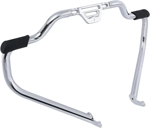 Miniatura 2 de 1 1/4 "Bigote Motor Guard Highway Crash Bar para Harley Softail Fat Boy 2018-posterior Chrome Mate negro