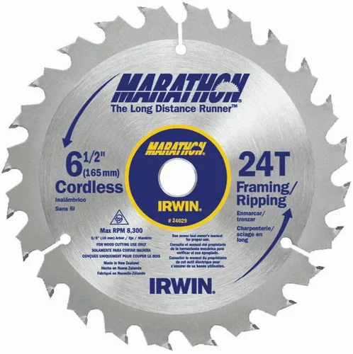 Miniatura 3 de IRWIN Tools MARATHON - Hoja de sierra circular inalámbrica de carburo, 6 1/2 pulgadas, 18T (24020)
