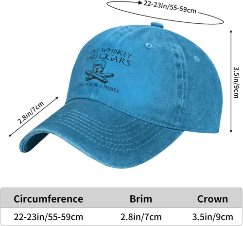 Miniatura 54 de Philysonic Funny Hat I Like Whisky and Cigars and Maybe 3 People Sombreros para Hombres Gorras de Béisbol Gorras Ajustables