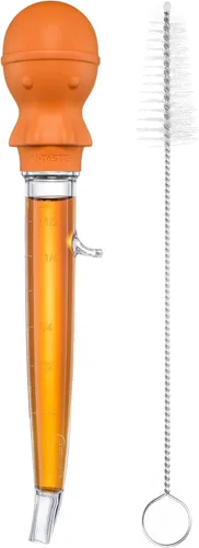 Miniatura 10 de U-Taste Baster de pavo en ángulo de 1.5 onzas – 228.2ºF resistente al calor de grado alimenticio Tritan y silicona de pulpo grande con cepillo