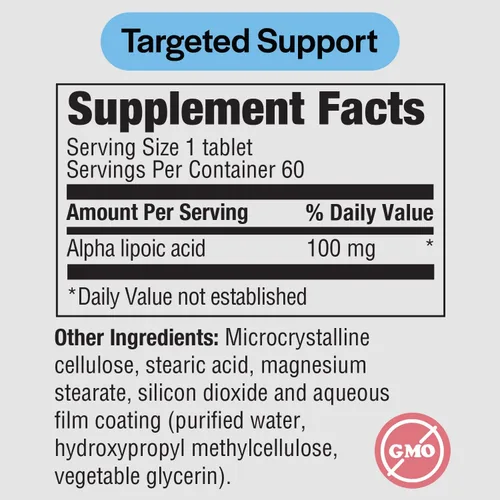 Miniatura 2 de PureFormulas Ácido alfa lipoico 100 mg ALA Suplemento para apoyo hepático, antioxidantes, nervios y salud cardiovascular Acido Alfa Lipoico 100 mg