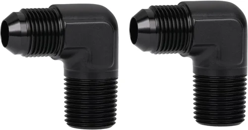 Miniatura 8 de 3AN macho Flare a 1/4 NPT tubo macho 90 grados codo adaptador unión aluminio negro