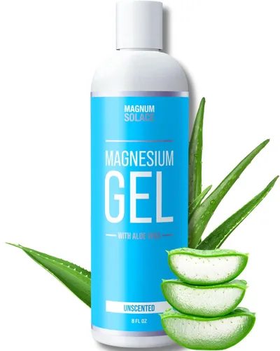 Gel de magnesio tópico para músculos - Gel de masaje corporal con cloruro de magnesio puro y aloe vera (sin perfume)