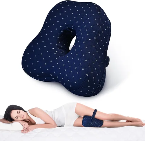 MSJGA Almohada de rodilla para dormir de lado, almohada de rodilla, almohada de alineación para personas que duermen de lado, cojín de espuma