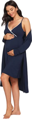 Miniatura 4 de Latuza Conjunto de camisón y bata de lactancia de viscosa para mujer