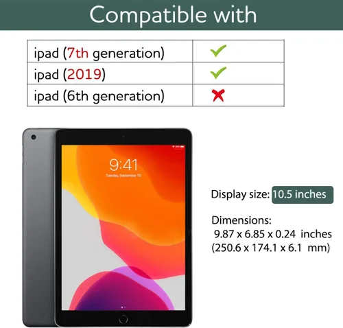 Miniatura 2 de SURITCH Funda para iPad Air 3 2019 (3ª generación)/iPad Pro 10.5 2017, [Protector de pantalla integrado] [Soporte para lápiz] Funda protectora
