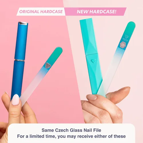 Miniatura 2 de Bona Fide Beauty Lima de uñas de vidrio con estuche (Aguamarina) - 1 pieza Regalos lujosos para mujeres, lima de uñas grabada de cristal para uñas
