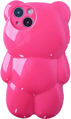 Miniatura 4 de Bear - Funda para teléfono compatible con el teléfono 11, bonita funda holográfica negra 3D con diseño de oso holográfico, a prueba de golpes, Kpop