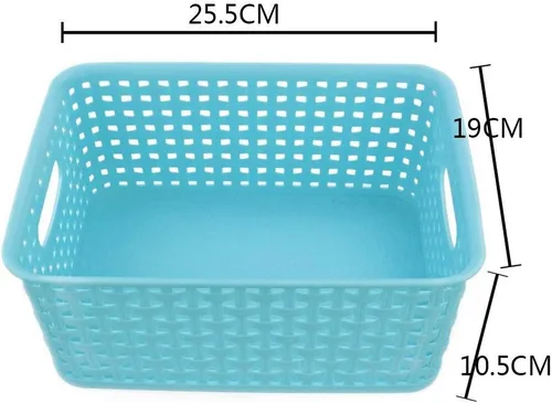 Miniatura 2 de Cesta de almacenamiento pequeña de colores, cesta de tejido de plástico, juego de 6