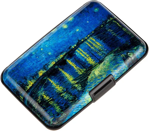 Miniatura 14 de Porta tarjetas de crédito pequeño con bloqueo RFID, cartera metálica delgada, mini, de aluminio, funda dura para mujeres y hombres