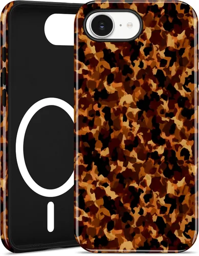 Miniatura 104 de Jusy Compatible con MagSafe Brown Tortoise Shell Print Phone Case para iPhone 7/8/SE, funda protectora magnética de lujo de TPU suave