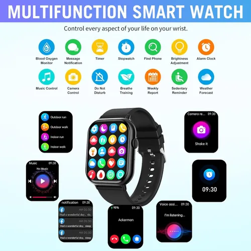 Miniatura 6 de Relojes inteligentes para hombres y mujeres (respuesta/hacer llamadas), 2.01 pulgadas, pantalla HD, reloj de seguimiento de actividad física