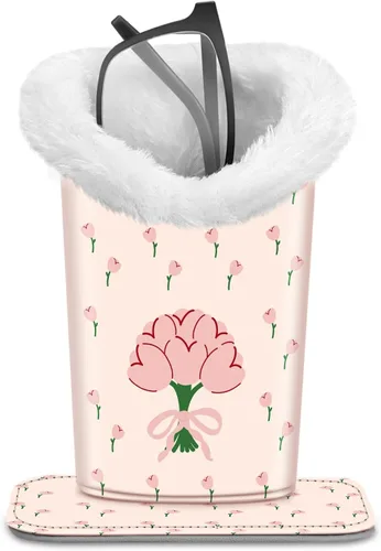 Miniatura 154 de Fintie Soporte para anteojos forrado de felpa con base magnética, estuche de cuero vegano prémium para lentes