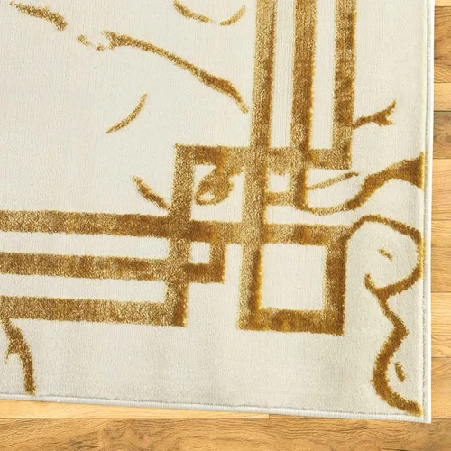Miniatura 4 de Antep Rugs Babil Gold - Alfombra geométrica de mármol abstracto de 4 x 6 para interiores (beige, 3 pies 11 pulgadas x 5 pies 11 pulgadas)