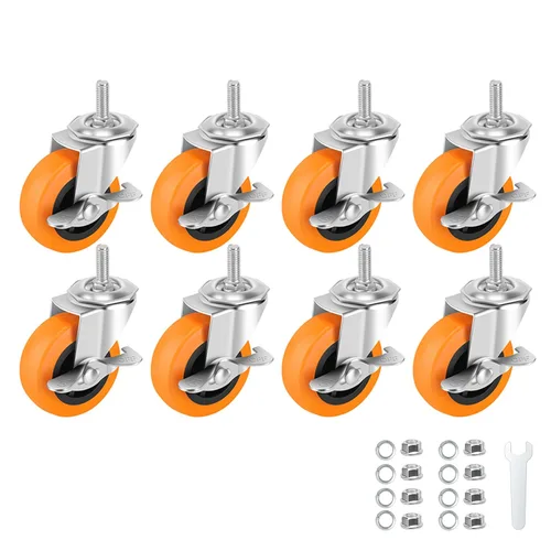 Miniatura 11 de Ruedas giratorias, juego de 4 ruedas giratorias de bloqueo de 3 pulgadas, 3/8-16 x 1 (diámetro del tornillo 3/8 pulgadas, longitud 1 pulgada)