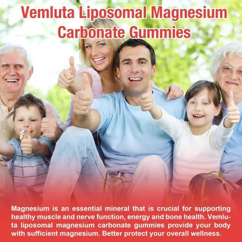 Miniatura 7 de Gomitas liposomales de carbonato de magnesio (por uno: 1000 mg, por dos: 2000 mg), suplemento de carbonato de magnesio de alta absorción
