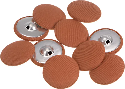 Miniatura 63 de HARFINGTON 10 botones de tela de 24L cubiertos de tela de 0.59 pulgadas, vástago de metal, botones de costura redondos para trajes, blusas de Azul