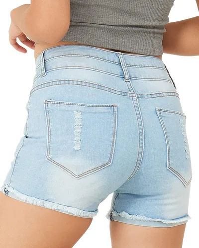 Miniatura 2 de PHOENISING - Shorts elásticos de mezclilla para mujer talla 2 a 16