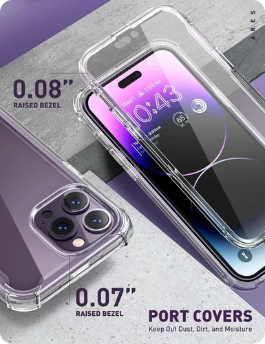 Miniatura 6 de i-Blason Ares - Funda para iPhone 14 Pro Max de 6.7 pulgadas (2022), funda transparente resistente de cuerpo completo con protector de pantalla