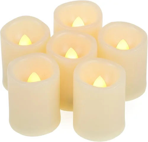 Miniatura 8 de CANDLE CHOICE Velas votivas sin llama que funcionan con pilas con temporizador, pequeñas luces LED con temporizador de ciclo diario automático