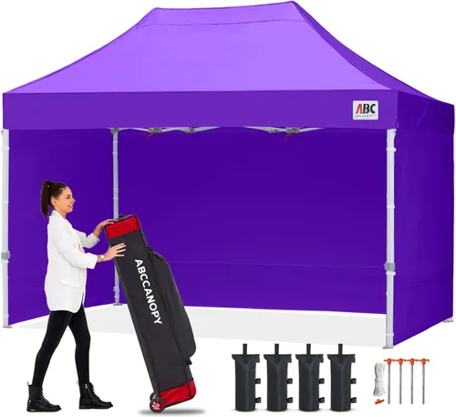 Miniatura 41 de Abccanopy - Toldo de 10 x 10 pies, con paredes laterales, sombra instantánea, con bolsa con ruedas para guardarlo. Incluye 4 bolsas de lastre, Azul