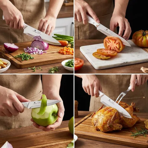 Miniatura 3 de Cuchillo de chef 3 piezas, cuchillo de cocina ultra afilado, juego de cuchillos de chef de acero inoxidable de alto carbono