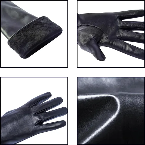 Miniatura 3 de Womens Long Leather Gloves Winter Touchscreen Opera Evening Dress Driving Gloves
