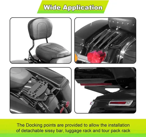Miniatura 2 de Mofun Kit de Hardware de Acoplamiento de 4 Puntos de Liberación Rápida Tour Pack Kit de Acoplamiento de Respaldo Compatible con Harley Touring Road