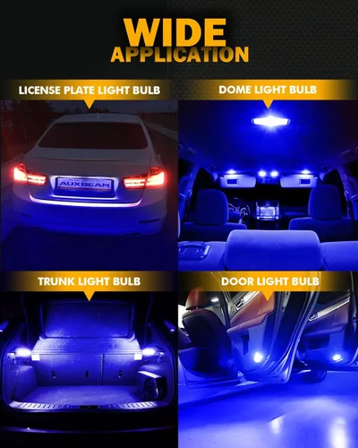 Miniatura 7 de Auxbeam Bombillas LED 194 mejoradas azules, 400% más brillantes, extremadamente brillantes, sin errores Canbus, bombillas LED 168 2825 T10 W5W