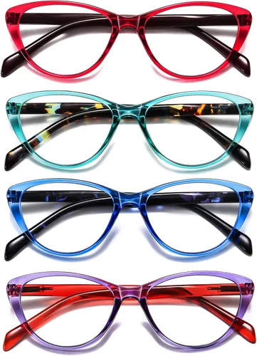 Lentes de lectura de ojo de gato para mujer con bloqueo de luz azul, lectores para mujer 2.75 con bisagras de resorte cómodas, anteojos de diseñador
