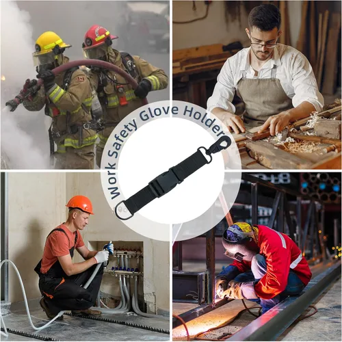 Miniatura 7 de MELOTOUGH Firefighter Gloves Straps Work glove holder with Reflective Tape Glove Clips for Quick Accessfor Firefighters