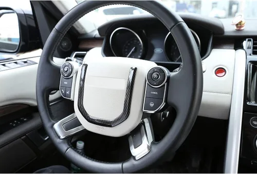 Miniatura 4 de Para Land Rover Discovery 5 LR5 L462 2017-19 para Range Rover Sport 2014-19 coche ABS fibra de carbono volante lentejuelas cubierta para Range Rover
