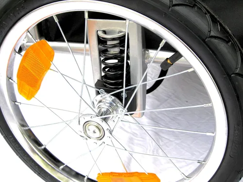 Miniatura 5 de Booyah - Cochecito de perro mediano y remolque de bicicleta para mascotas con suspensión, color negro