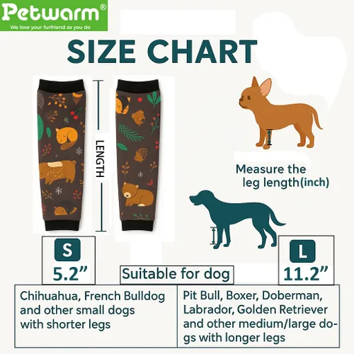 Miniatura 2 de Petwarm Juego de 4 fundas de recuperación para perros con estampado de bosque de zorro, fundas de apoyo para articulaciones sin conos para perros