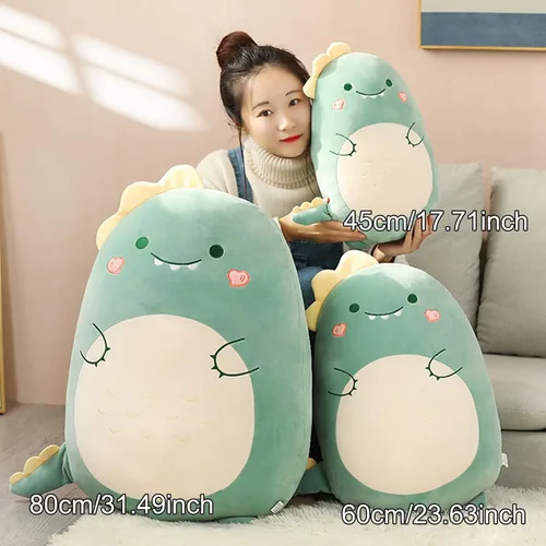 Miniatura 6 de Kekeso Almohada de dinosaurio de felpa para abrazar, lindo peluche de juguete de animal de felpa suave, peluche de dibujos animados para dormir