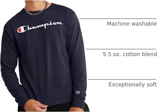 Miniatura 98 de Champion Camiseta de manga larga para hombre, camiseta clásica para hombre (regular o grande y alto)