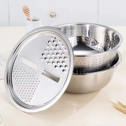 Miniatura 5 de DOITOOL Colador 3 en 1 de cocina multifuncional ralladores de verduras cortador y rallador con cesta de drenaje de acero inoxidable y lavabo
