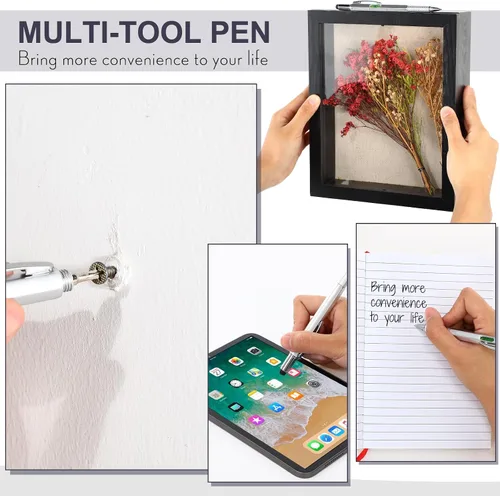 Miniatura 5 de Cuaderno impermeable de 24 piezas con juego de bolígrafos multiherramienta que incluye 3 x 5 bloc de notas de bolsillo en espiral superior y Gris