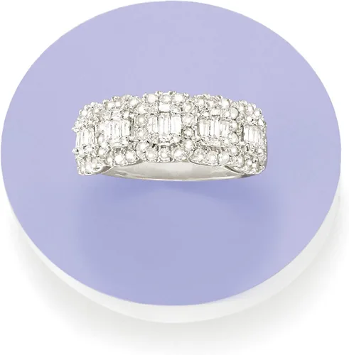 Miniatura 4 de Ross-Simons 1.00 ct. t.w. Round and Baguette Diamond Ring in Sterling Silver