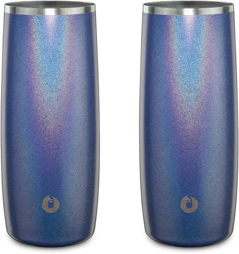 Miniatura 12 de SNOWFOX Vaso de cóctel de acero inoxidable con aislamiento al vacío de alta calidad, juego de 2, bebidas se mantienen frías y frías, vasos térmicos