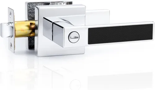 Miniatura 75 de Probrico Paquete de 4 manijas de puerta simuladas en negro mate, manijas interiores que no giran, manijas reversibles resistentes para interiores
