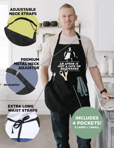 Miniatura 4 de ApronMen - Funny Apron For Men - BBQ Gifts for Men & Unique Gifts for Fathers - Mens Aprons for Grilling Un delantal es solo una capa