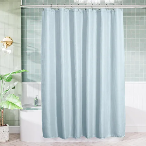 Miniatura 33 de AmazerBath - Cortina de ducha extralarga de 96 pulgadas, cortina de ducha de nido de abeja blanca extralarga, cortinas de ducha de tela para baño